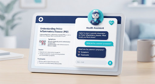 Digital women’s health consultation illustration